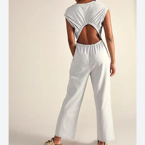 Free People Movement Hot Shot Interval Cut Out Onesie - Grey - XS - Picture 2 of 6